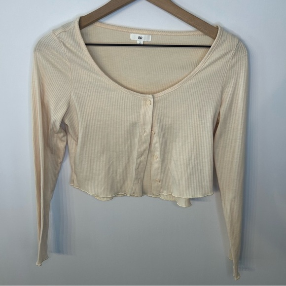 BP. From Urban Outfitters Ribbed Cardigan Set with Cami in Cream, Size Small - Picture 1 of 6